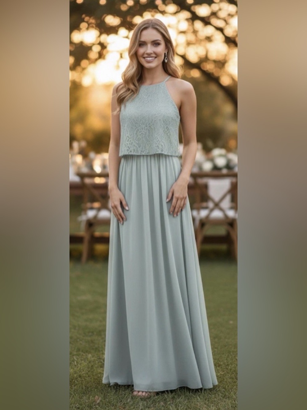 After Six Formal Lace Tulle Dress Size 8 Celadon Formal‎ Wedding Green